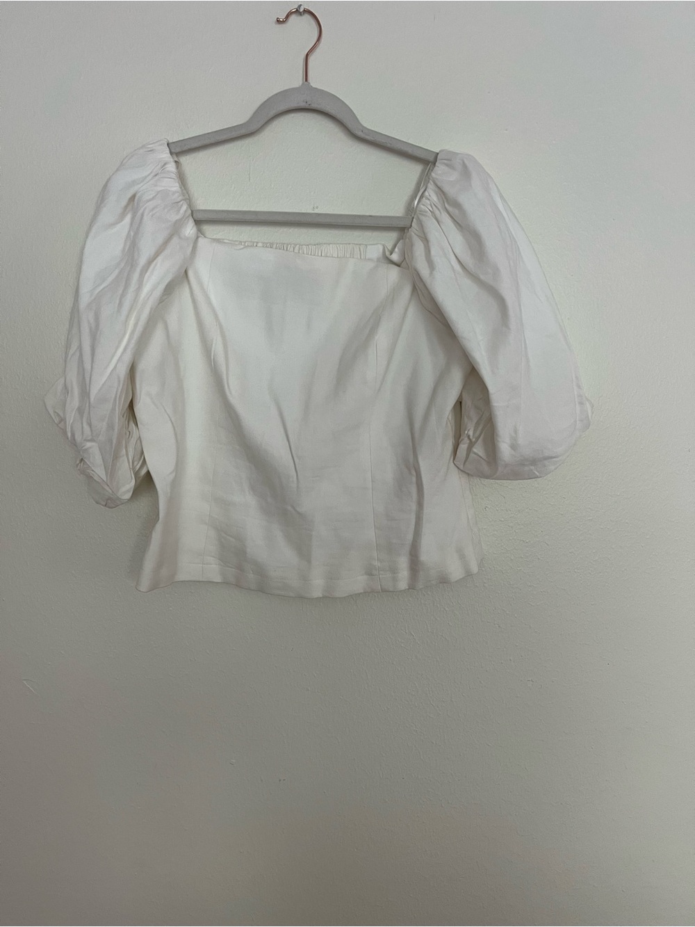 ANTONIO MELANI White Square Neck Puff-Sleeve Top